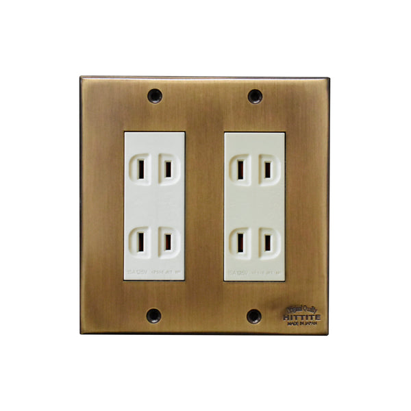 コンセントカバー ダブル【真鍮色】