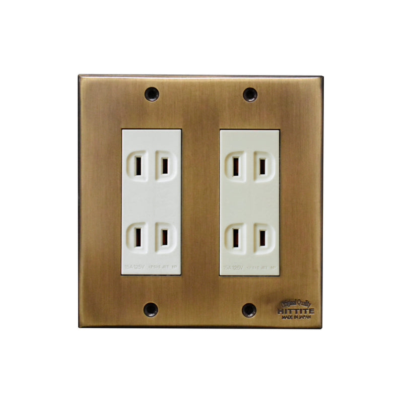 コンセントカバー ダブル【真鍮色】