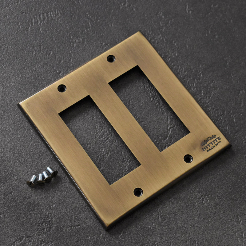 コンセントカバー ダブル【真鍮色】