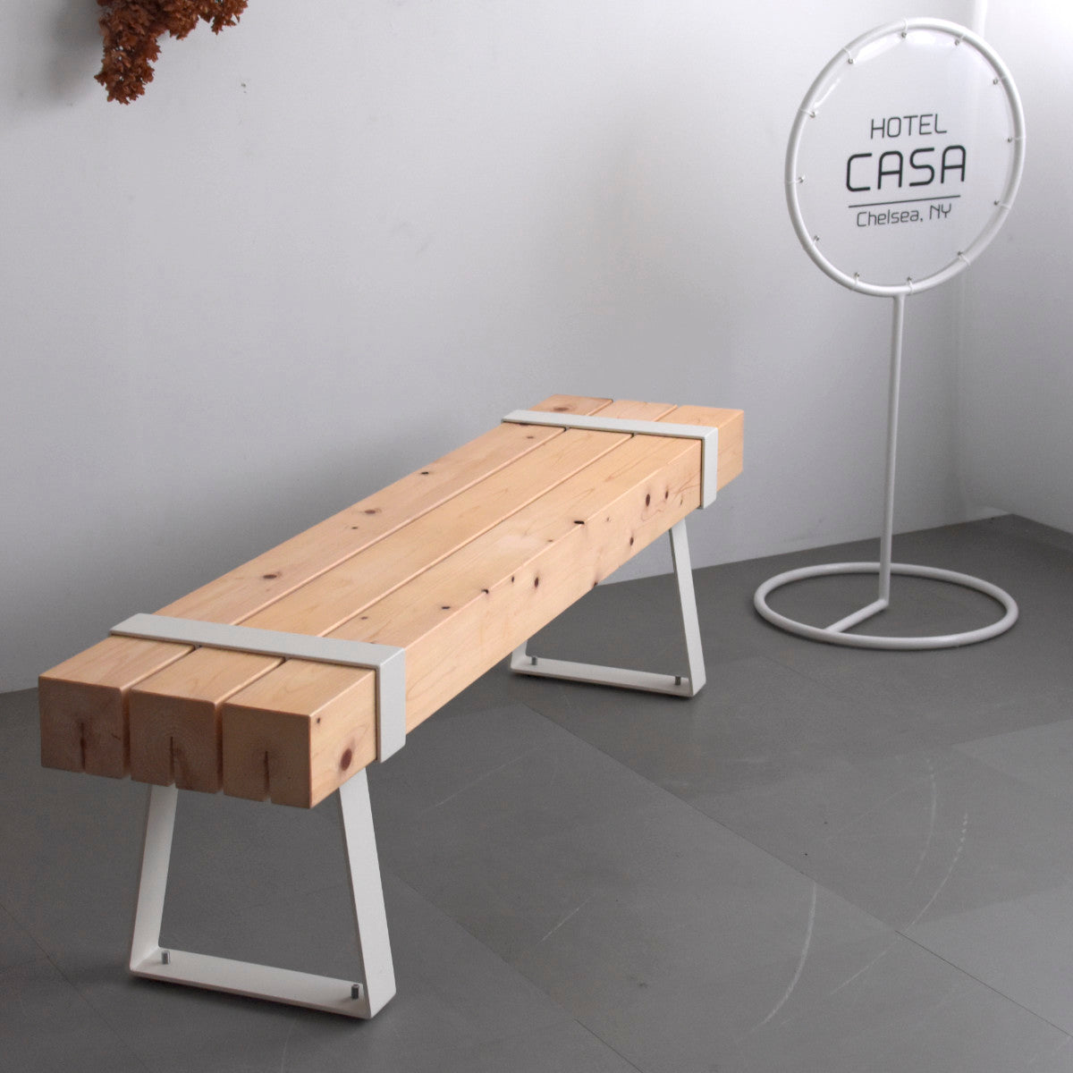 天然木★ベンチ　白脚 鉄帯ベンチ 白脚 – HITTITE pro.