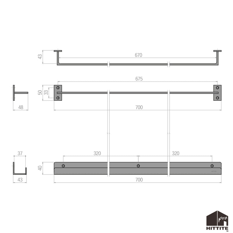 壁掛けマガジンラック【グレー】