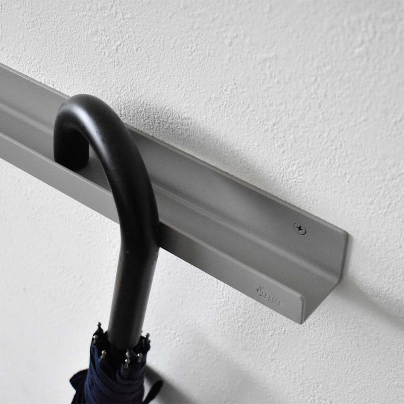 レール型 壁付け傘掛け【グレー】