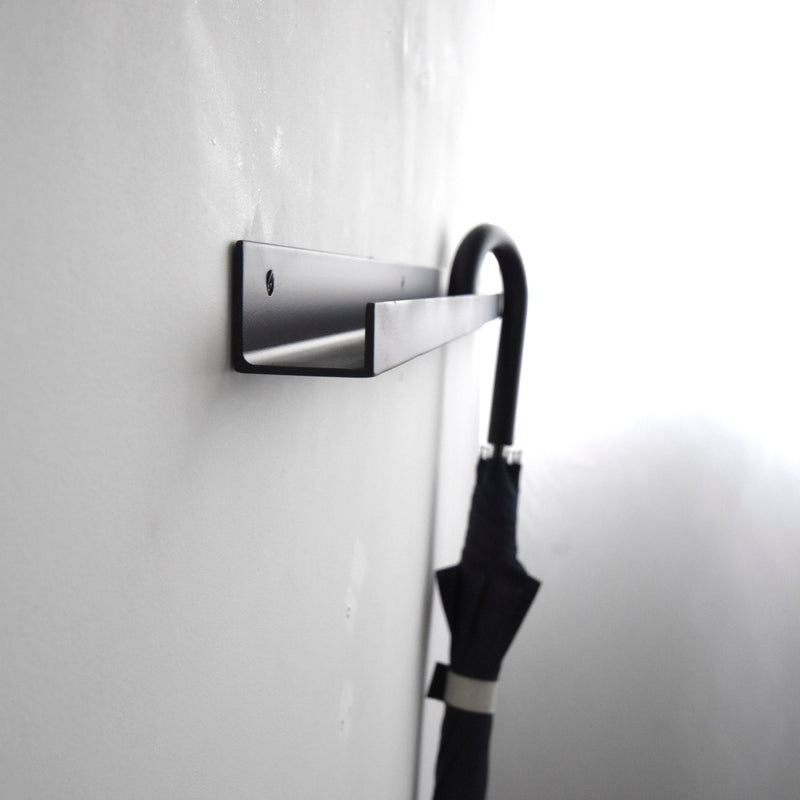 レール型 壁付け傘掛け【ブラック】