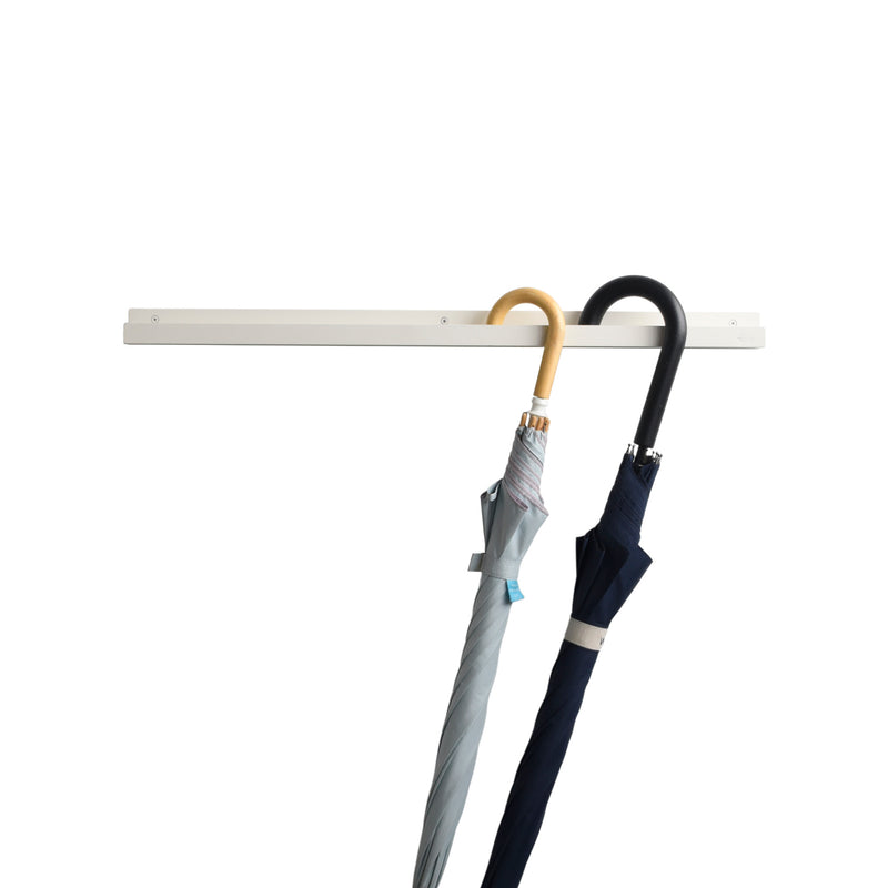 レール型 壁付け傘掛け【ホワイト】