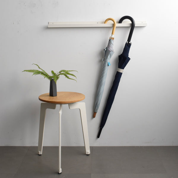 レール型 壁付け傘掛け【ホワイト】