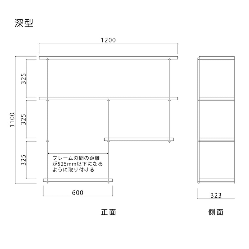 アローシェルフ 4段幅1200mm＋600mm（Type-A）