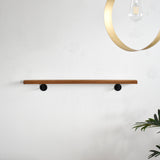 オーク手すり＋ブラケット× 2【黒】 45～120cm