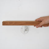 オーク手すり＋ブラケット× 2【白】 45～120cm