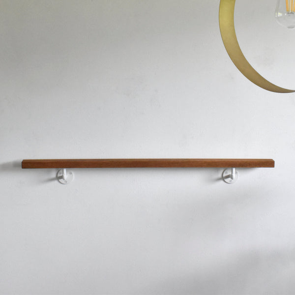 オーク手すり＋ブラケット× 2【白】 45～120cm