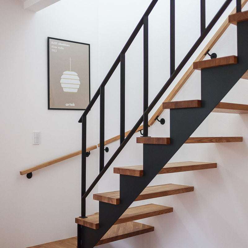 オーク手すり＋ブラケット× 2【白】 45～120cm