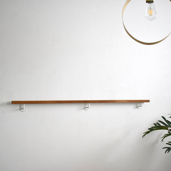 オーク手すり＋ブラケット× 3【白】121～200cm